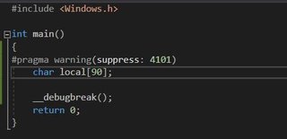 Source code with a local variable added