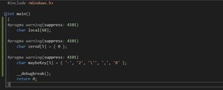 Source code showing we've added a 5 byte variable named zerod